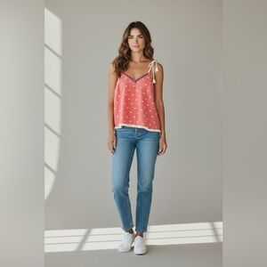 Aerie Fringe Tank Pink Size XS